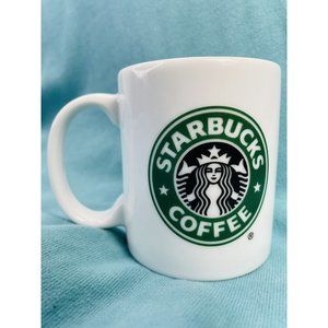 Starbucks 2005 White Ceramic 9 Ounce Classic Green Mermaid Coffee Tea Cup Mug
